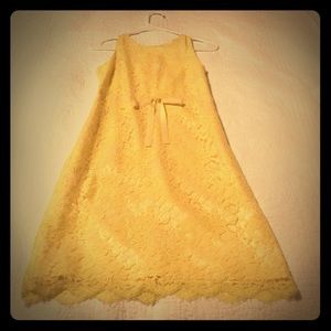 Canary yellow lace banana republic dress!